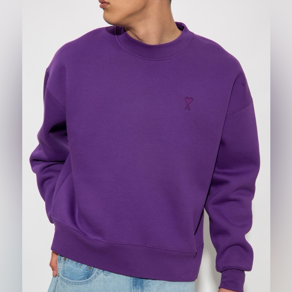 AMI Paris Ami De Coeur purple crewneck sweatshirt Medium